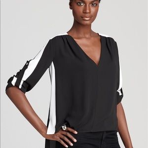 BCBGMaxAzria Alaina Black and White Blouse